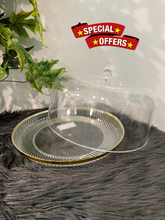 Cake Plate in Clear Acrylic with Dome Lid/Cover in Round Shape
