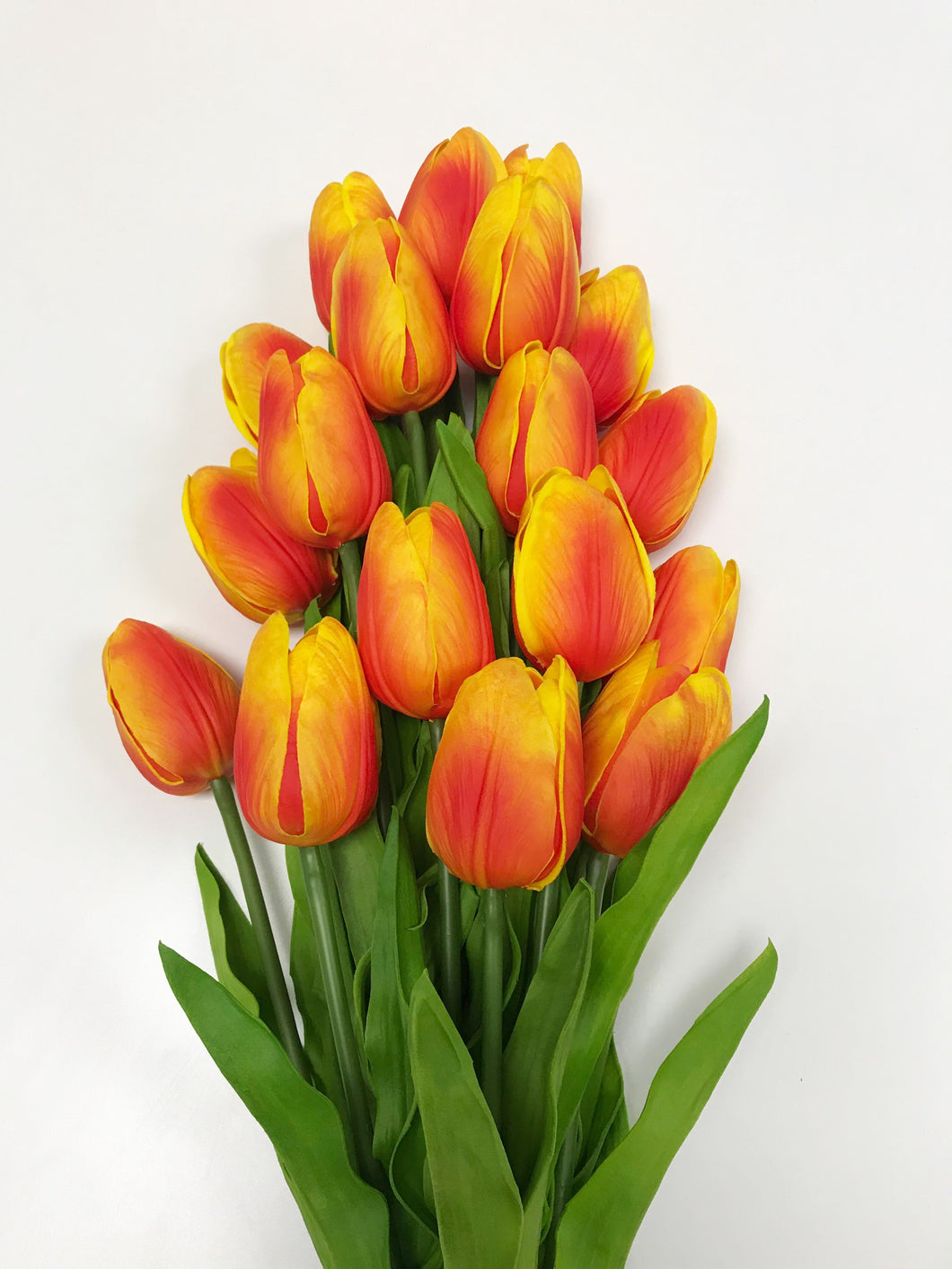 Tulip Flower Mini Real Touch With Stem Made From Premium PU Leather in Orange Color