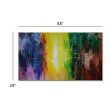 Handmade Abstract Oil Painting on Stretched Canvas in Bright Colors