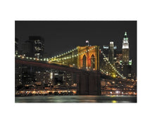 High Quality Art Print  of New York City Bridge Skyline View on Stretched Canvas