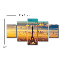 High Quality Art Print of Paris Skyline on Stretched Canvas in Group