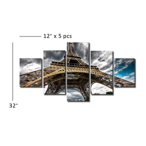 High Quality Art Print of the Huge Eiffel Tower on Stretched Canvas in Group