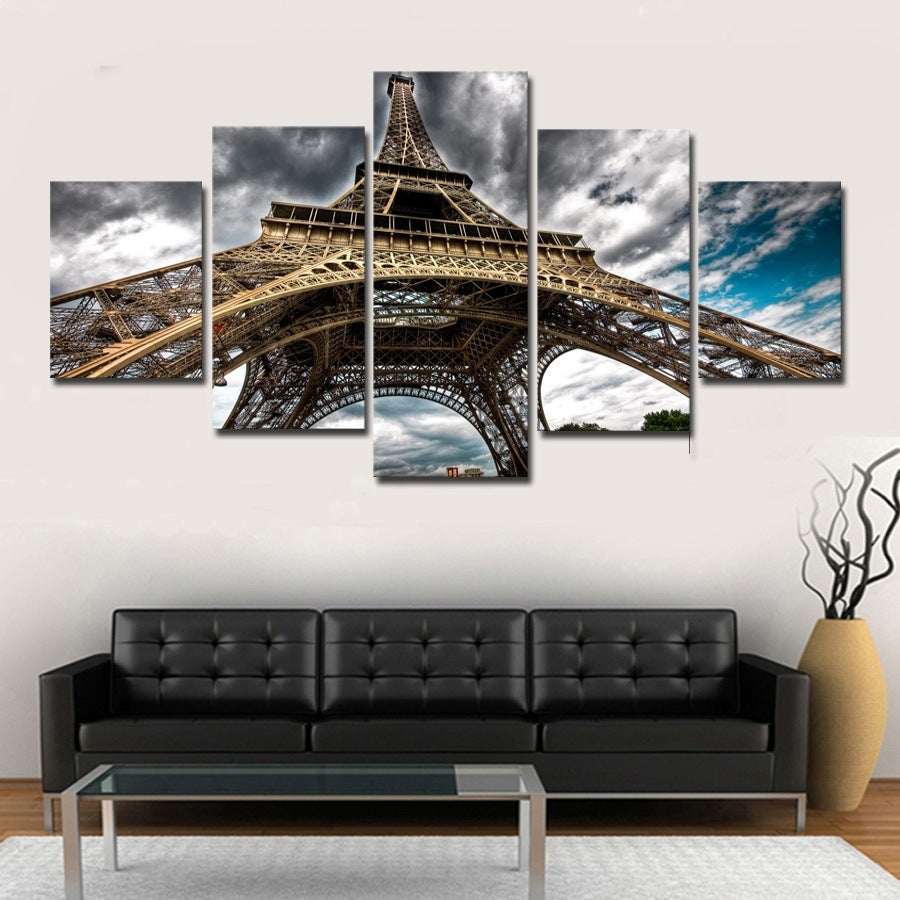 High Quality Art Print of the Huge Eiffel Tower on Stretched Canvas in Group