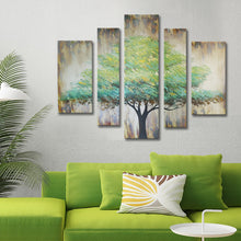 Handmade Oil Painting on Stretched Canvas of a Big Tree in Group